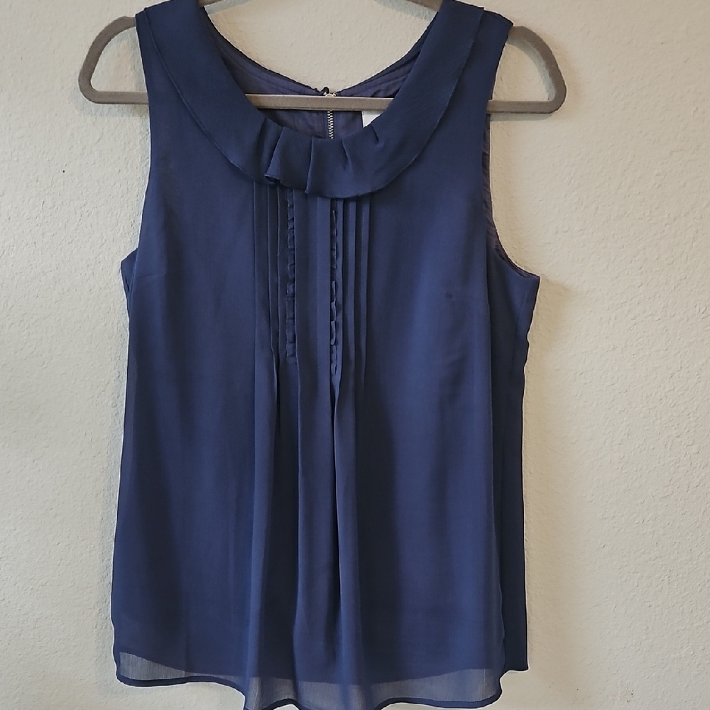 LOFT Navy Sleeveless Blouse